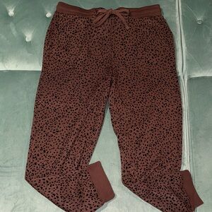 Jane and Delancey Brown Leopard Print Joggers